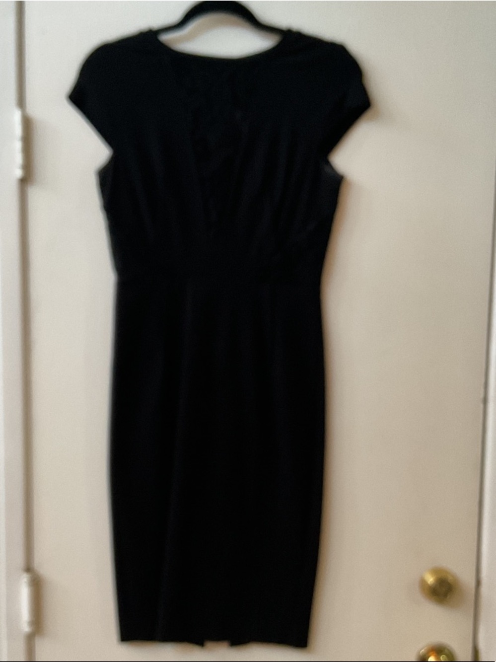 Marciano Black Cap-Sleeve Midi Sheath Dress